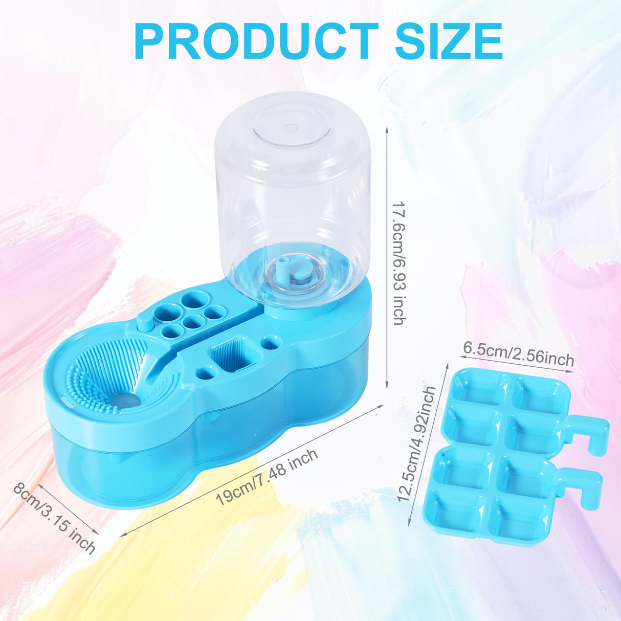 2025 New Paint Brush Cleaner, Plastic Paint Brush Cleaner Tool with Paint Tray Paint Brush Rinser Paint Water Dispenser Practical Paint Brush Washer Painting Art Supplies for Artists (Blue) BOXOB