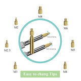 80W LCD Digital Soldering Kit with Adjustable Temperature Control Includ 5pcs Soldering Iron Tips and 7pcs Heat Set Insert Tips Yanecty