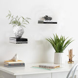 Atsgke Invisible Floating Bookshelf - Modern White Wall Mount Metal Shelves for Room, Bedroom Bookcase, Small Bookshelf with Minimalist Design, Sleek Storage for Books & Decoratives（4PCS） Atsgke