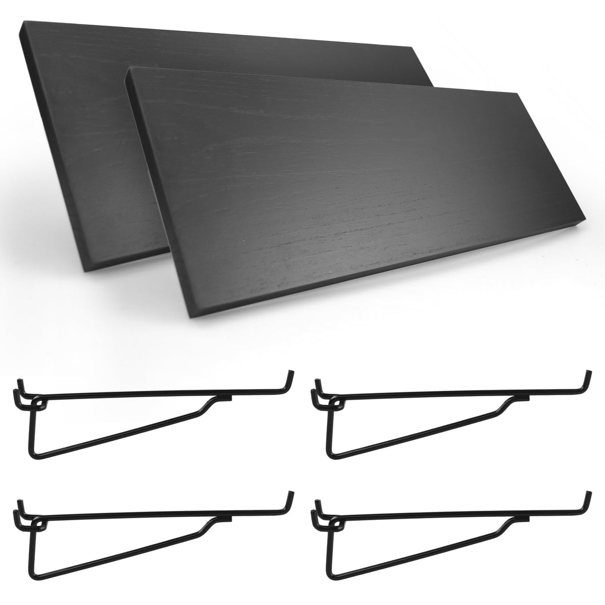 2 Pack Pegboard Shelves with Brackets, Peg Shelf Board with Hooks Fits 1/8" 1/4" Pegs Slots, Peg Board Organizer Accessories Various Tools Storage Arrange System for Garage Craft Workshop Workbench G.CORE