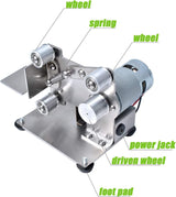 Podoy 𝙐𝙥𝙜𝙧𝙖𝙙𝙚𝙙 Mini Belt Sander Electric DIY 7 Speed Adjustable Control Small Grinder Sharpener Polisher Machine 110V with 10 Belts for Metal Knife Podoy