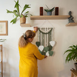 ORIGACH DIY Macrame Leaf Wall Hanging Kit Boho Macrame Leaf Tapestry Kit for Adults Beginner Handmade Macrame Feather Wall Hanging Decor for Living Room Bedroom ORIGACH