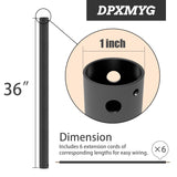 DPXMYG 36 inch Ceiling Fan Downrod with Extension Cord, 3 FT Black Downrod for Ceiling Fan, 1 inch Outside Diameter, Ceiling Fan Boom Suitable for a Wide Range of Fans (Black, Not Threaded) DPXMYG