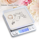 GDEALER Food Scale, 0.001oz/0.01g Precise Digital Kitchen Scale Gram Scales Weight Food Coffee Scale Digital Scales for Cooking Baking Stainless Steel Back-lit LCD Display Pocket Small Scale, Silver GDEALER