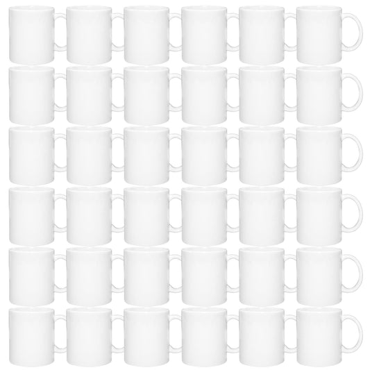 MR.R Set of 36 Sublimation Blanks Dishwasher White Ceramic Coffee Mugs 11oz Blank Ceramic Classic Drinking Cup Mug For Milk Tea Cola Water