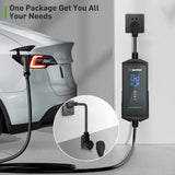 Himotor EV Charger Level 2, 16-40A 110-240V, Include J1772 to Tesla Adapter, Tesla Charger, with 26ft Charge Cable and NEMA 14-50 Plug, with Function of Adjustable Current and Reserve Charging Time HIMOTOR