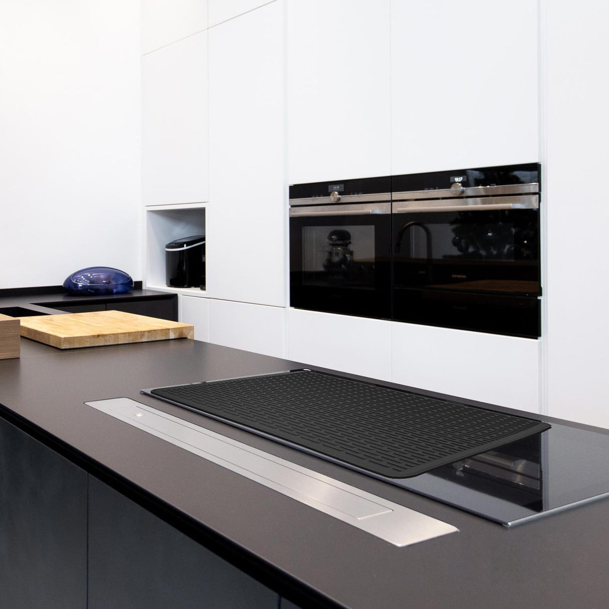 Stove Top Cover for Electric Stove - Silicone Stove Mat for Glass Top Stove, Glass Cooktop Protector, XL Dish Drying Mats For Kitchen, Range Covers for Electric Stove (Black,28 x 20) YUHFERA