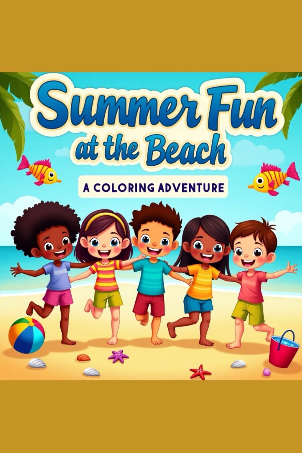 COZY SUMMER VACATION AND MARINE ANIMALS COLORING BOOK: Summer, beach,sun,vacation. WoodArtSupply