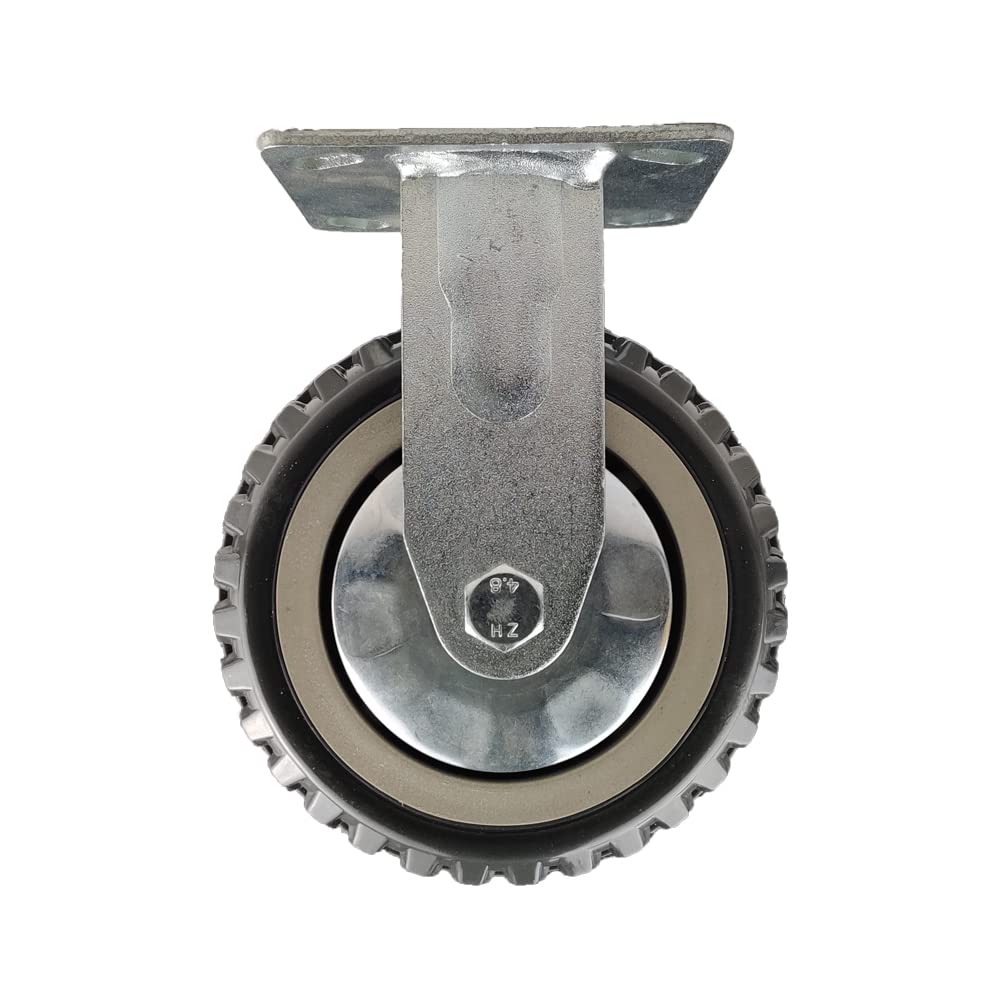 KUNMIN Set of 4 Heavy Duty Casters, 6 inch Polyurethane Ball Bearing Heavy Duty Castor, 2 Fixed Wheels & 2 Lockable Wheels, 6 inch Casters Wheel KUANMIN