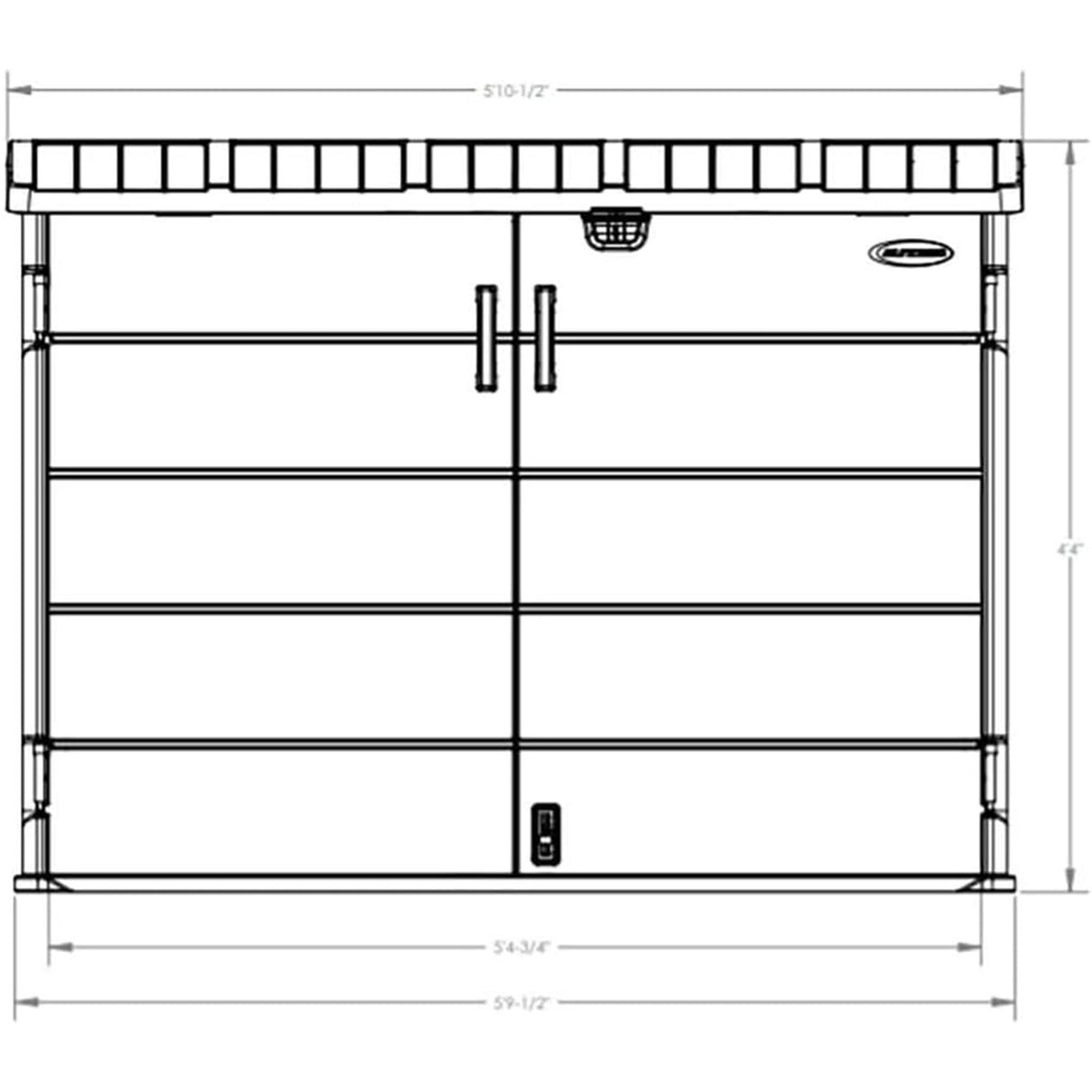 Suncast BMS4780 Stow-Away Horizontal Shed with Floor - Peppercorn Suncast