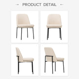 COLAMY Modern Dining Chairs Set of 2, Fabric Upholstered Dining Room Chairs Dinner Chair Stylish Kitchen Chairs with Curved Back and Metal Legs, Beige COLAMY