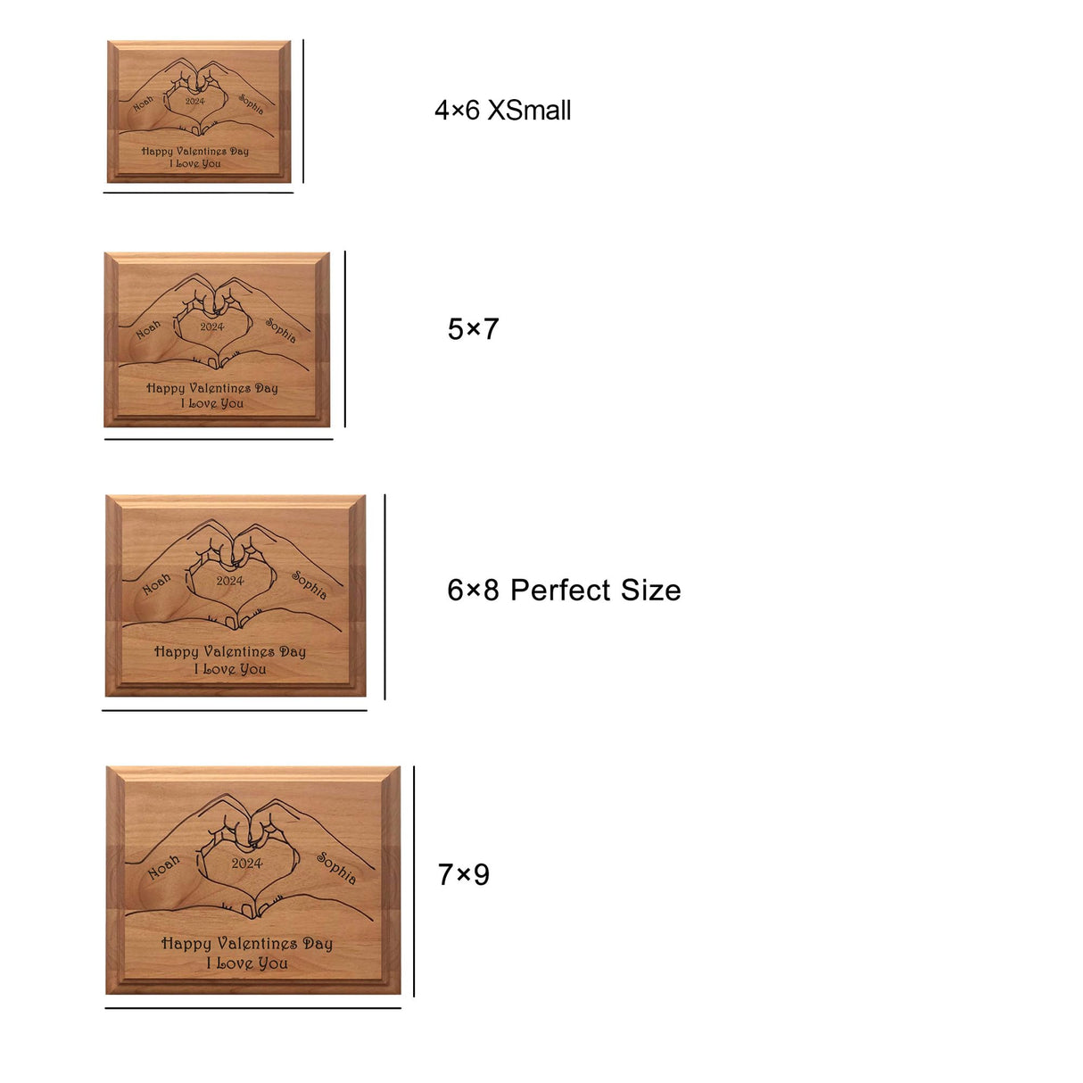 Personalized Valentine's Day Wooden Plaque - Custom Heart Hands Design Gift for Boyfriend, Girlfriend, Valentines Day Gifts for Her, Him, Wife, Husband, Women, Men, Romantic Customized Couples Sign CHEERZEER CUSTOMIZE