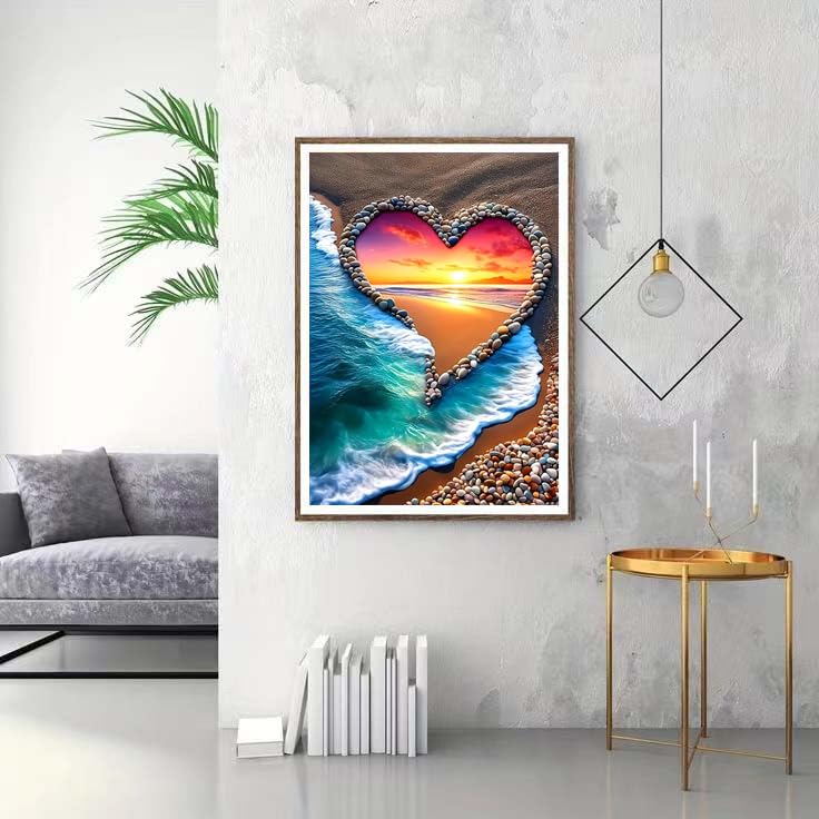 ZQEATRY Beach Love Paint by Numbers Kit for Adults Beginner Sunset by The sea Adult Paint by Number Kits On Canvas Painting Kit for Adults DIY Oil Painting Kits for Wall Decor 12x 16Inch ZQEATRY