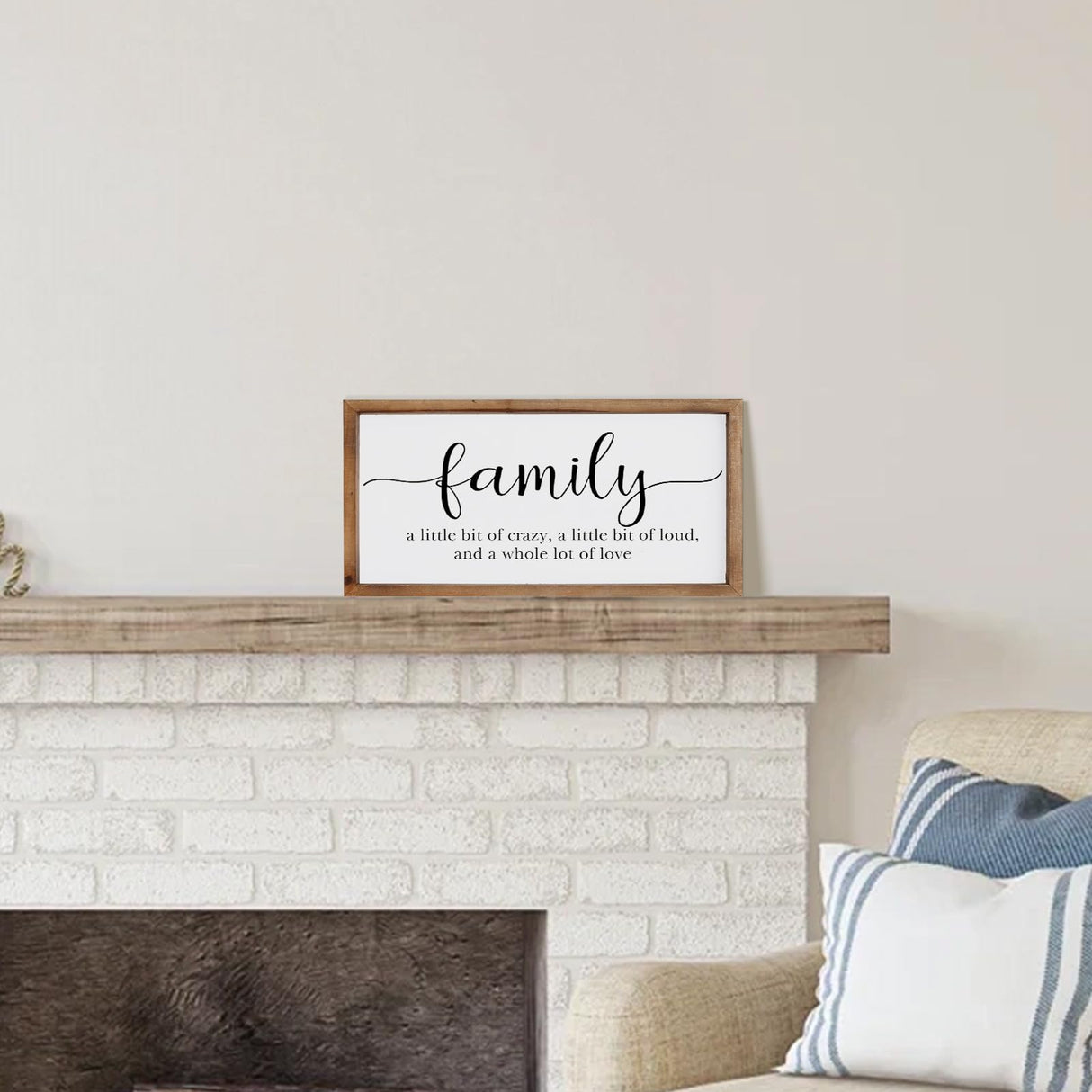 MODE HOME Family Sign for Home Decor, Farmhouse Family Wall Decor with Wood Frame for Wall, Kitchen, Living Room, Bathroom, Bedroom MODE HOME