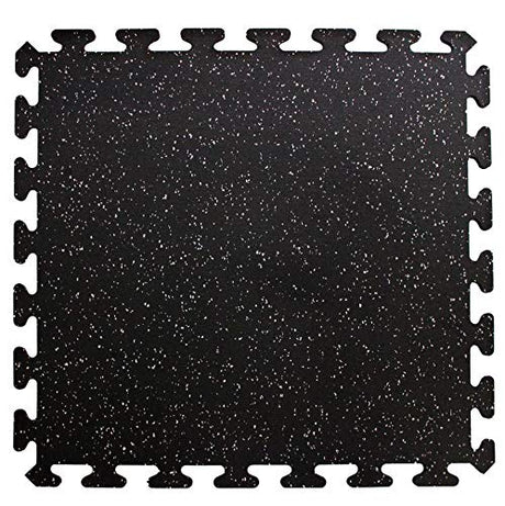 American Floor Mats Fit-Lock 3/8 Inch Heavy Duty Rubber Flooring - Interlocking Rubber Tiles (24" x 24" Tile) 10% Grey - Single Center Tile American Floor Mats