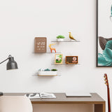 Yieach 4 Pack Acrylic Shelves for Wall Storage,No Drilling Adhesive Shelves,Clear Stick On Bathroom Wall Shelf Organizers,Plastic Floating Shelves for Perfume,Funko,Lego,Skincare,Bookshelf for Kids Yieach