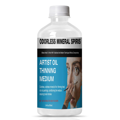 Odorless Paint Thinner for Oil Painting - Oil Painting Supplies for Thinning Oils, Artists, Professionals - 3.4oz