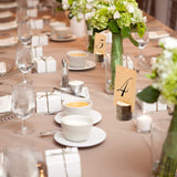 Jofefe 12Pcs Mini Rustic Wood Place Card Holders and 24Pcs Kraft Table Place Cards, Rustic Mini Table Number Holders, Table Sign Stand, Name Card Photo Picture Holders for Wedding, Party, Birthday. Jofefe