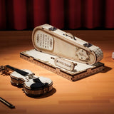 ROKR Wooden 3D Puzzles for Adults Violin, Musical Instrument Model Kit 3D Puzzles for Teens and Kids to Build, Desk Decor/DIY Hobbies/Gifts for Family and Friends (Violin) ROKR