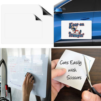 4 Pack Blank Magnetic Car Signs, Rounded Corners Blank Car Magnet Set for Advertise Business, Cover Company Logo (for HOA), Prevent Car Scratches and Dents (12"X 17",11.7" x 8.27")