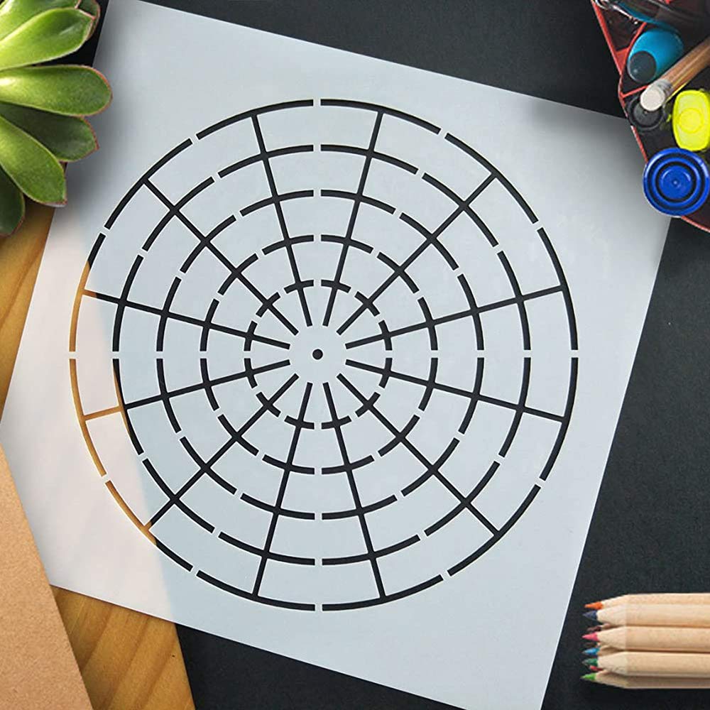 5 Pieces Mandala Dot Painting Tool Stencils Template Set, 8/12/16 Segment Creative Mandala Stencils Reusable Painting Stencils for DIY Painting Art Projects On-Airstore