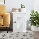 vidaXL Dog Crate Furniture-Indoor Puppy Kennel/End Table, White, Engineered Wood & Steel, 17.7"x24.4"x23.2" vidaXL