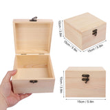 GNIEMCKIN 8 Pack Wooden Box, Unfinished Unpainted Wood Boxes for Crafts, DIY Projects, and Jewelry Storage (6x6x4 inch) GNIEMCKIN