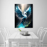HMDIIMGE Diamond Painting by Number Kits Blue Phoenix for Adults Full Drill Cross Stitch Rhinestone Embroidery for Home Wall Decor 12x16 Inch HMDIIMGE