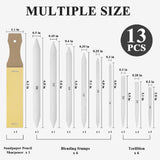 Aenir Blending Stumps for Drawing, Tortillons Blending Stumps Set of 13 Pack with Sandpaper Pencil Sharpener, Paper Art Blenders Tools for Charcoal, Graphite, Drawing Tools for Artists. (13) Aenir