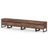 WAMPAT Modern TV Stand for TVs up to 110 inch TV, 3 in 1 Entertainment Center TV Console with Storage Cabinets and Metal Base,Media Console for Living Room, Brown,106'' WAMPAT