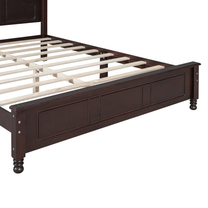 Harper & Bright Designs 3-Piece Queen Size Wood Platform Bed Set with Nightstands in Dark Walnut - WoodArtSupply