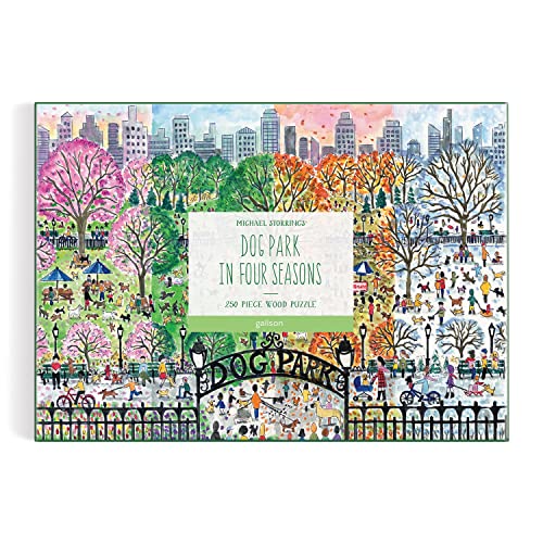 Galison Michael Storrings Dog Park in Four Seasons 1000 Piece Puzzle from Galison - Beautiful 1000 Piece Puzzle for Adults, Challenging and Fun, Thick and Sturdy Pieces, Great Gift Idea Galison