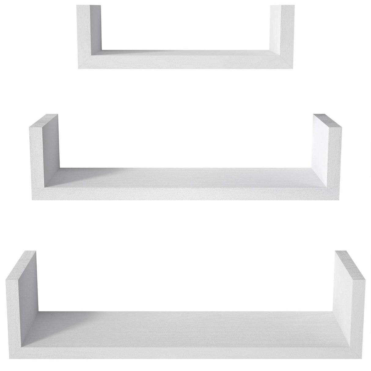 SRIWATANA Floating Shelves Wall Mounted, Solid Wood Wall Shelves, White SRIWATANA