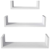 SRIWATANA Floating Shelves Wall Mounted, Solid Wood Wall Shelves, White SRIWATANA