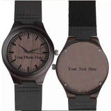 Godchoices Personwatch2-GODalized Wooden Watch with Photo Or Message Double-Side Engraving for Men Godchoices
