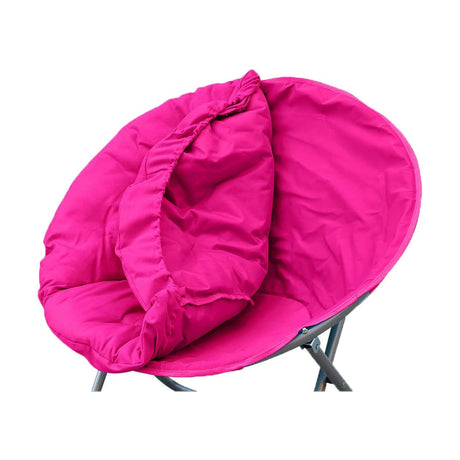 TANGHULU Thick Saucer Chair Cover, Padded Round Moon Chair Slipcover, Garden Quilted Folding Chair Cover for Camping Fishing Picnic Indoor Outdoor Decor (Color : Rose) TANGHULU