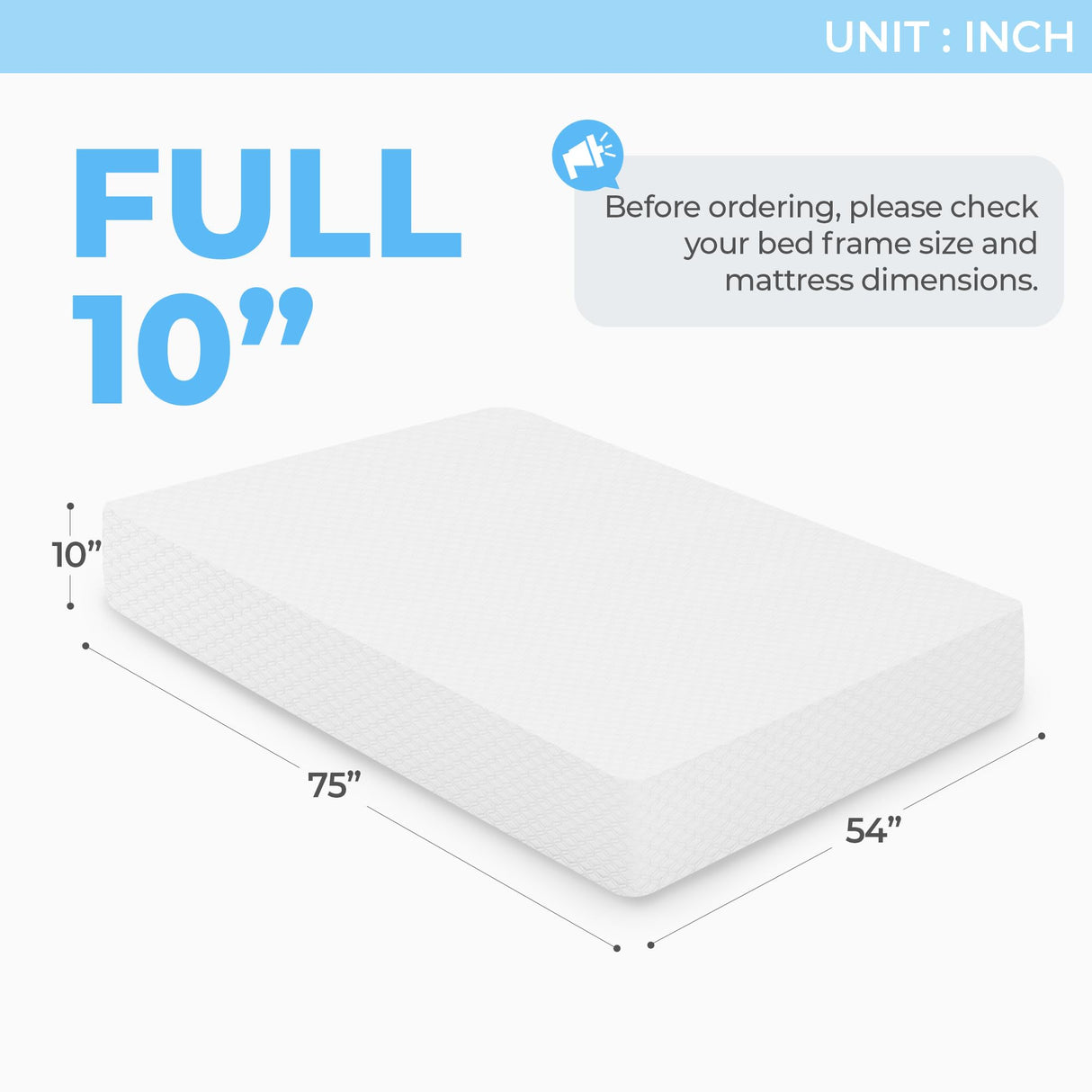 NEO SLEEP 10 Inch Full Cooling Gel Memory Foam Medium Firm Mattress Cool Sleep Pressure Relief CertiPUR-US Certified Mattress-in-a-Box Kids and Adults No Fiberglass (Full, 10 in) NEO SLEEP