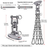 BeneLabel 360 Rotation Punching Bag Hanger Ceiling Mount with Chain Stainless Steel Punching Bag Hanging Kit 800 LB Capacity Heavy Boxing Bag Hanger Hardware with Chain BeneLabel