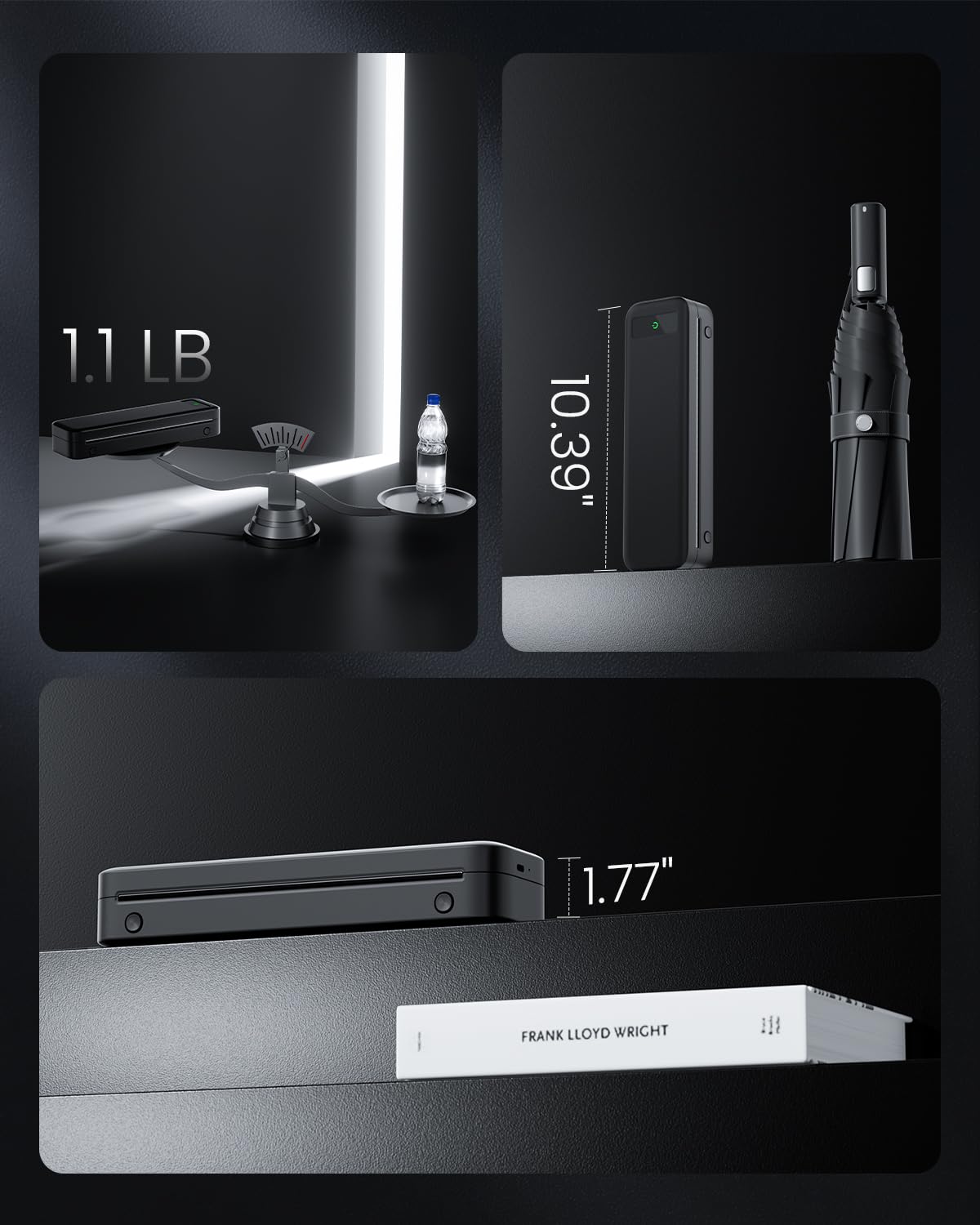 Portable Printers Wireless for Travel, Inkless Thermal Printer, Bluetooth Mobile Printer Support 8.5" X 11" Letter & A4 Size, Compatible with iPhone Android Laptop, Compact Printer for Home Car Office TATTMUSE