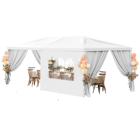 10x20FT Black Party Tent Outdoor Canopy Tent Heavy Duty Wedding Tent Waterproof Patio Gazebo Event Tents for Parties with 4 Removable Sidewalls Perfect for Birthday Holiday Christmas BBQ susici