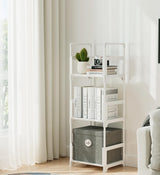 FIDUCIAL HOME 3 Tiers Small Bookshelf Book Shelf White Kids Bookcase Mini Short Book Rack Storage Organizer Easy Assemble, Sturdy FIDUCIAL HOME