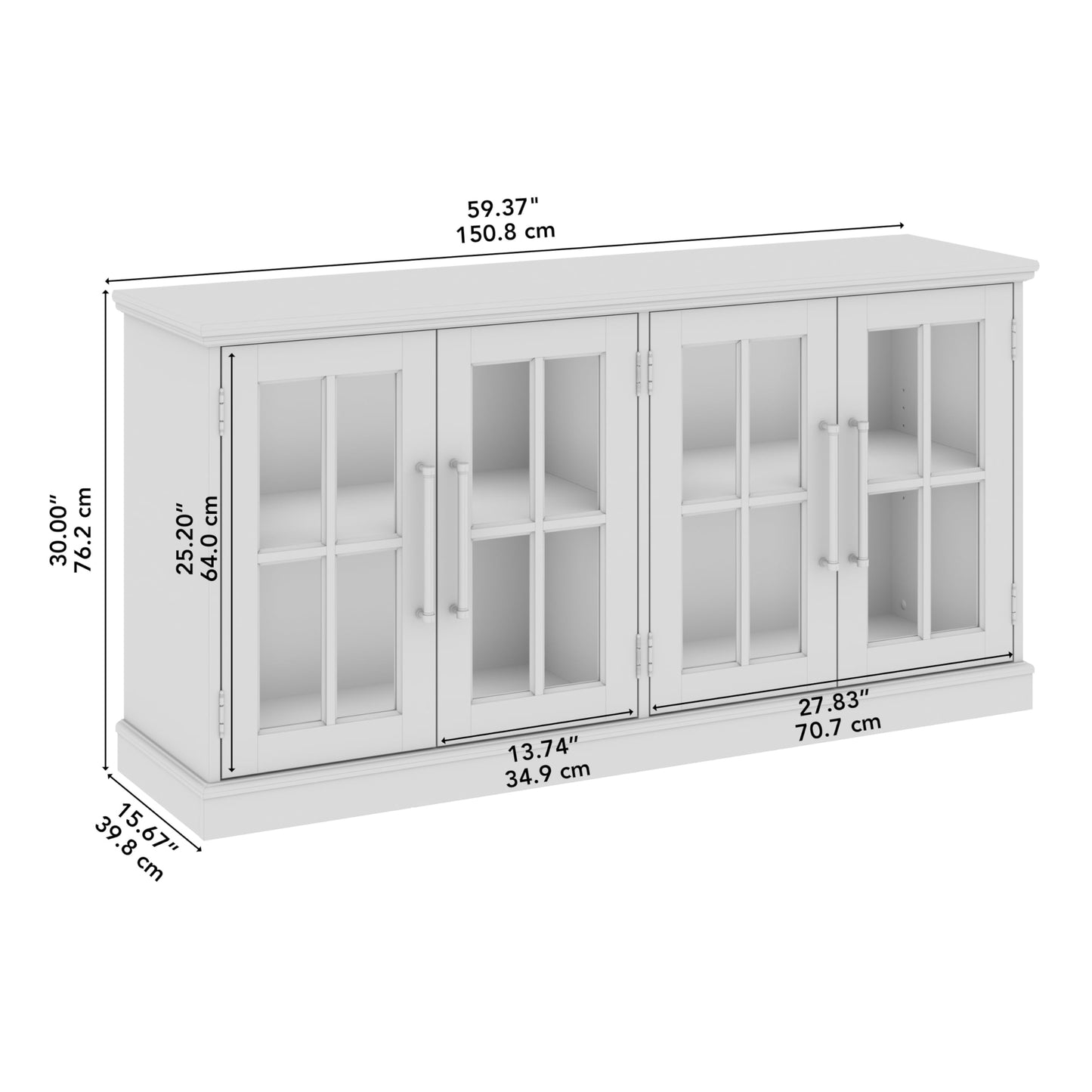 Bush Furniture Westbrook 60W TV Stand for 75 Inch TV in White Ash | Living Room Entertainment Center with Storage