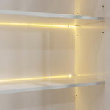 Full Murphy Bed with Couch and Storage Shelves,Charging Station& LED Light,Wood Foldable Murphy Wall Bed Cabinet with Sofa and Storage Cabinet,Bookcase,Wine Rack (White,Full) MERITLINE