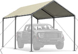 Grezone 10 x 20ft Heavy Duty Carport,Portable Car Tent Garage,All Season UV Resistant Car Canopy for Auto,Truck,Boat,Car (Beige) Grezone