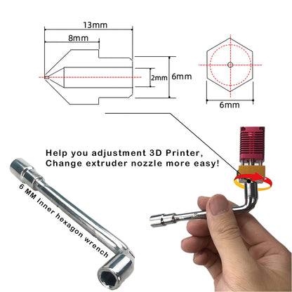 XIFOWE MK8 Nozzles 24 pcs 3D Printer Extruders Brass Nozzles 0.2mm, 0.4mm,0.6mm, 0.8mm, 1.0mm CR-10 Nozzle with DIY Tools and Metal Storage Box for CR-8 / CR-10 / Ender 3 / Ender 3S / 5/6 and - WoodArtSupply