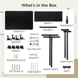 Joyoolife Mobile Podium Stand, Adjustable Standing Desk with Caster Wheels, Adjustable Height & 360° Swivel Desktop, Versatile Podium Laptop Desk Stand Up Desk Easel Presentation Lectern Joyoolife