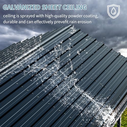 Shintenchi 12x15 FT Carport,Metal Carport with Enhanced Base, Oversized Garage Outdoor Galvanized Shelter,Heavy Duty Carports Canopy for Cars,Boats and Tractors Shintenchi