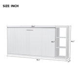 RuiSiSi Horizontal Murphy Bed Twin with Storage, Hideaway Wall Bed with Bookcase, can be Folded into a Cabinet, Twin Murphy Bed Cabinet Space-Saving for Guest Room Bedroom Office, White RuiSiSi