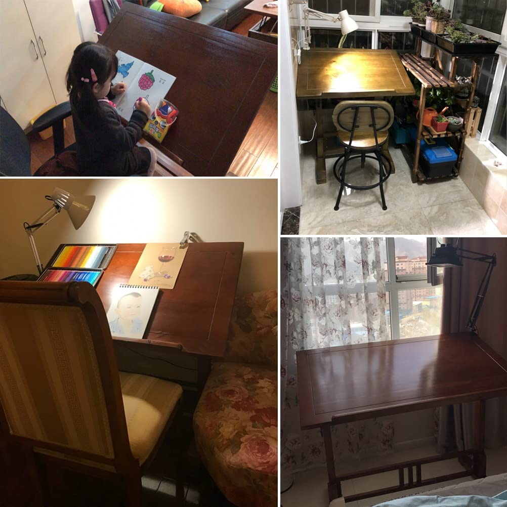 Drafting Table Desk Art & Craft Work Station Drawing Desk Adjustable Angle Drawing Artist Desk, Solid Pine Wood Artist Table (Size : 135x80x96cm) WoodArtSupply