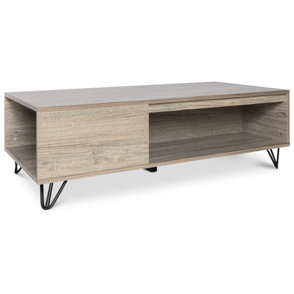 Milliard Modern Farmhouse Coffee Table with Storage Grey Milliard